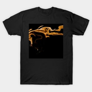 Liquid Flowing Gold  - Digital Liquid Paint Swirls T-Shirt